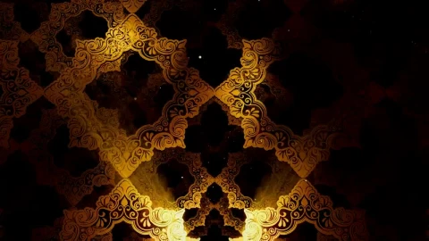 Stock Video Floating Golden Figures With Islamic Style Live Wallpaper For PC - Free Live Wallpaper