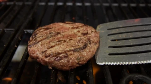 Stock Video Flipping A Burger On A Bbq Live Wallpaper For PC - Free Live Wallpaper