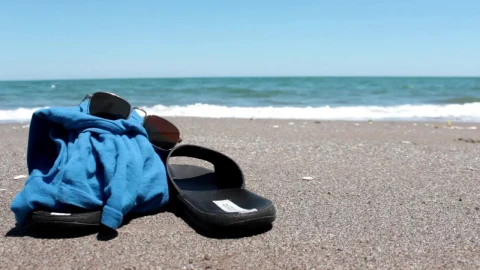 Stock Video Flip Flops T Shirt And Glasses On The Sand Live Wallpaper For PC - Free Live Wallpaper