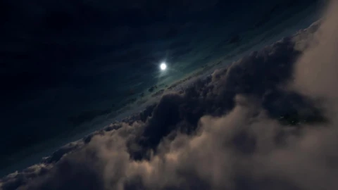 Stock Video Flight Through Clouds Towards The Bright Full Moon Live Wallpaper For PC - Free Live Wallpaper