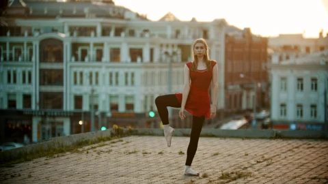 Stock Video Flexible Ballet Dancer Does A Complicated Position Live Wallpaper For PC - Free Live Wallpaper