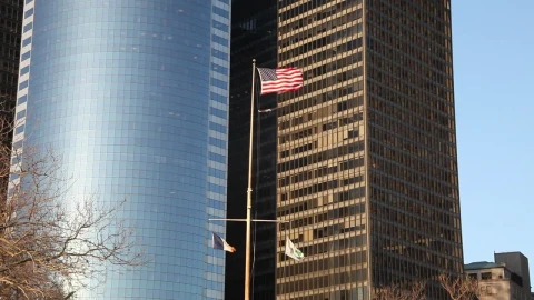 Stock Video Flags Flying In Downtown Manhattan Live Wallpaper For PC - Free Live Wallpaper