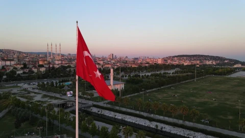 Stock Video Flag On A Pole On Top Of A City In Live Wallpaper For PC - Free Live Wallpaper
