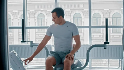 Stock Video Fitness Man Training At A Modern Gym Live Wallpaper For PC - Free Live Wallpaper