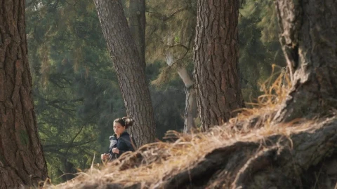 Stock Video Fitness Girl Running Through A Forest Live Wallpaper For PC - Free Live Wallpaper
