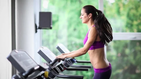 Stock Video Fitness Girl On The Treadmill At The Gym Live Wallpaper For PC - Free Live Wallpaper