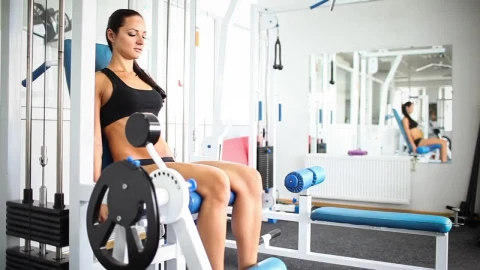 Stock Video Fitness Girl In Leg Routine At The Gym Live Wallpaper For PC - Free Live Wallpaper