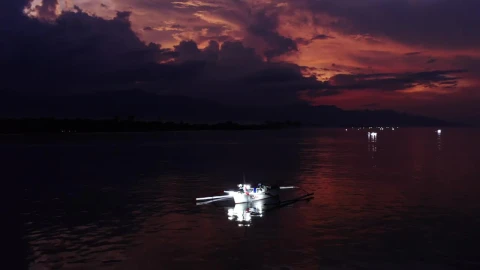 Stock Video Fishing Boats On The Ocean At Dusk Live Wallpaper For PC - Free Live Wallpaper