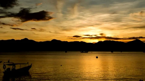 Stock Video Fishing Boats Against The Sunrise Live Wallpaper For PC - Free Live Wallpaper