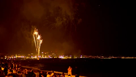 Stock Video Fireworks In The Beach Live Wallpaper For PC - Free Live Wallpaper