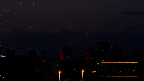 Stock Video Fireworks Iluminate The City Night Live Wallpaper For PC - Free Live Wallpaper