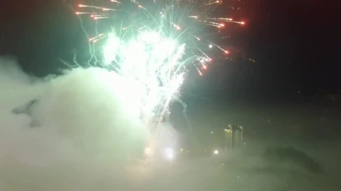 Stock Video Fireworks Exploding Over The City Live Wallpaper For PC - Free Live Wallpaper