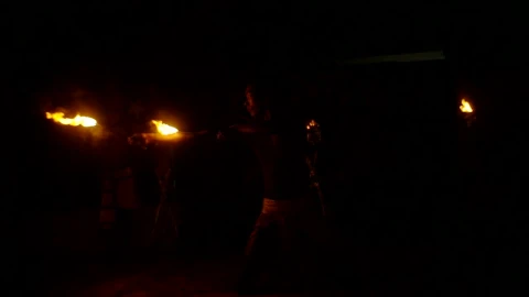 Stock Video Fire Performer Against The Night Sky Live Wallpaper For PC - Free Live Wallpaper