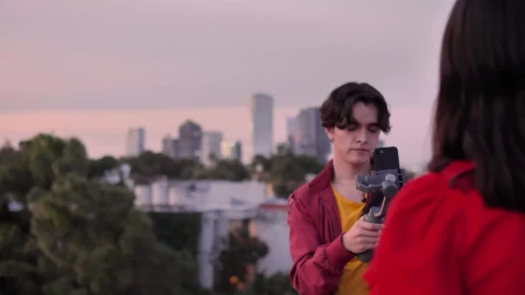 Stock Video Filming A Girl On Top With City Background Live Wallpaper For PC - Free Live Wallpaper