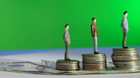 Stock Video Figures Standing On Stacked Coins Live Wallpaper For PC - Free Live Wallpaper