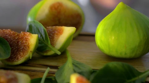 Stock Video Figs And Basil Leaves On A Table Live Wallpaper For PC - Free Live Wallpaper