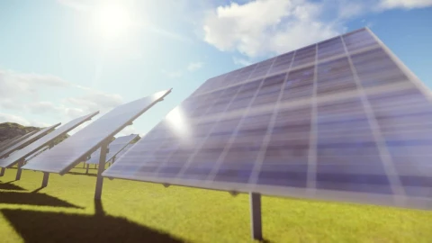 Stock Video Field Covered By Computer Generated Solar Panels Live Wallpaper For PC - Free Live Wallpaper