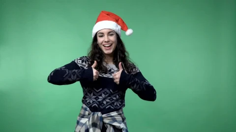 Stock Video Festive Girl Smiling And Showing A Thumbs Up Live Wallpaper For PC - Free Live Wallpaper
