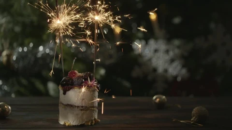 Stock Video Festive Cake With Sparklers Live Wallpaper For PC - Free Live Wallpaper
