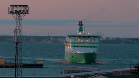 Stock Video Ferry Returning To Port Before Night Live Wallpaper For PC - Free Live Wallpaper