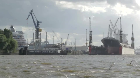 Stock Video Ferry Heading Through A Port In Hamburg Live Wallpaper For PC - Free Live Wallpaper