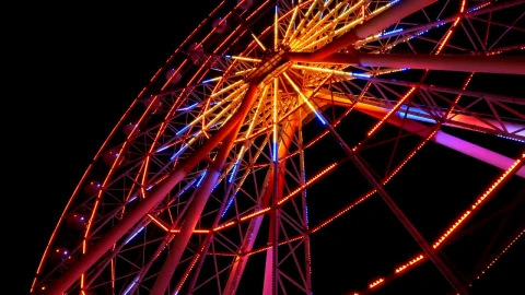 Stock Video Ferris Wheel With Colored Lights Live Wallpaper For PC - Free Live Wallpaper