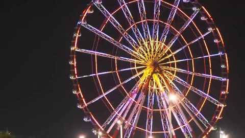 Stock Video Ferris Wheel Spinning At Night Live Wallpaper For PC - Free Live Wallpaper