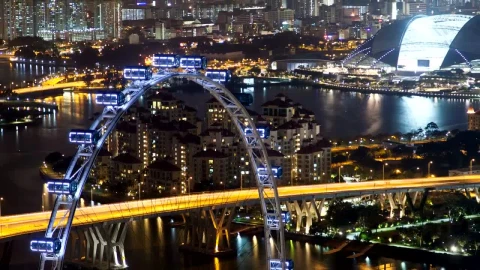 Stock Video Ferris Wheel And The Singapore City Scape Live Wallpaper For PC - Free Live Wallpaper