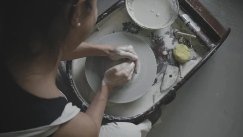 Stock Video Female Potter Works On Pottery Wheel Live Wallpaper For PC - Free Live Wallpaper