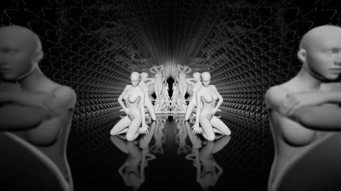 Stock Video Female Figures In A Hallway Conceptual Video About Fashion Live Wallpaper For PC - Free Live Wallpaper