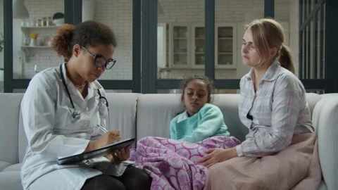 Stock Video Female Doctor Visiting A Sick Girl Live Wallpaper For PC - Free Live Wallpaper