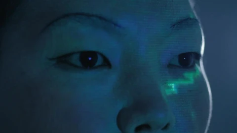Stock Video Female Cyborg Looking To Something Live Wallpaper For PC - Free Live Wallpaper