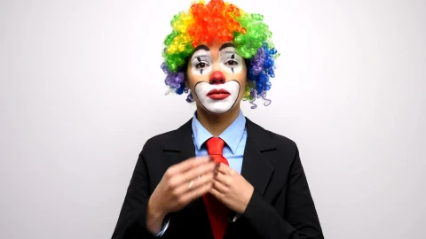 Stock Video Female Clown In Suit Portrait Live Wallpaper For PC - Free Live Wallpaper