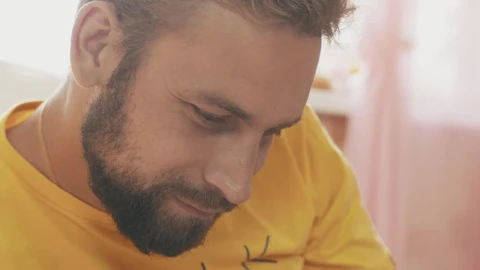 Stock Video Father With A Short Beard Next To His Baby Live Wallpaper For PC - Free Live Wallpaper