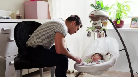 Stock Video Father Watching His Newborn Child Sleep Live Wallpaper For PC - Free Live Wallpaper