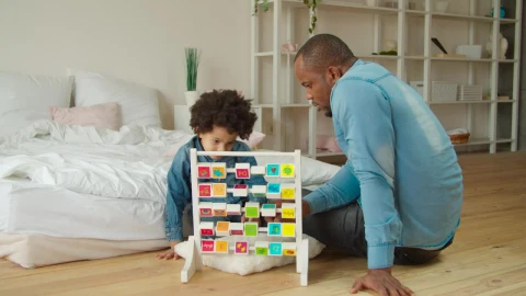 Stock Video Father And Son With A Didactic Toy Live Wallpaper For PC - Free Live Wallpaper