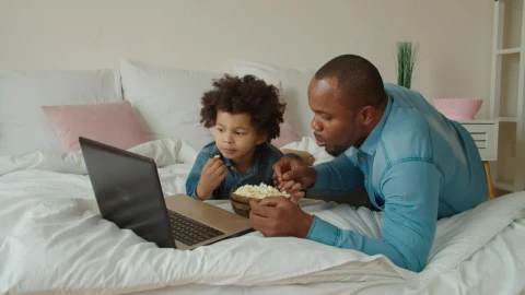 Stock Video Father And Son Watching A Movie Live Wallpaper For PC - Free Live Wallpaper