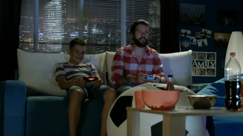 Stock Video Father And Son Playing Video Games Live Wallpaper For PC - Free Live Wallpaper