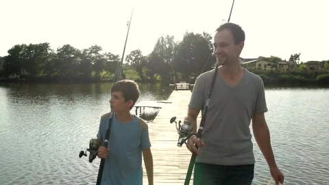 Stock Video Father And Son On A Fishing Trip Live Wallpaper For PC - Free Live Wallpaper