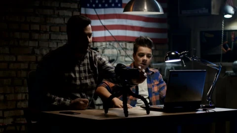 Stock Video Father And Son Making A Video In The Garage Live Wallpaper For PC - Free Live Wallpaper