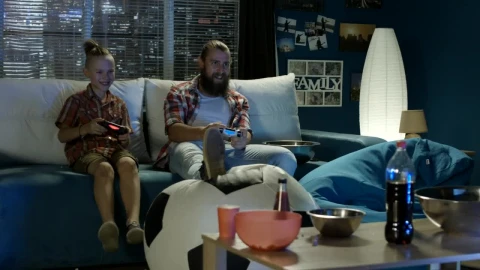 Stock Video Father And Son Having Fun Playing Video Games Live Wallpaper For PC - Free Live Wallpaper
