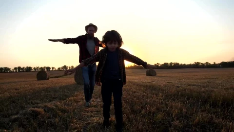 Stock Video Father And Son Flying Through A Field Live Wallpaper For PC - Free Live Wallpaper