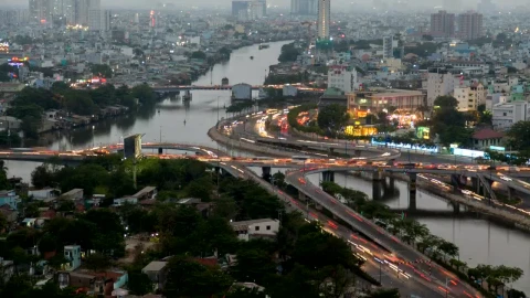 Stock Video Fast Traffic Time Lapse In Ho Chi Ming City Live Wallpaper For PC - Free Live Wallpaper