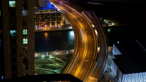 Stock Video Fast Traffic On The Highway Bridge On Dubai Live Wallpaper For PC - Free Live Wallpaper