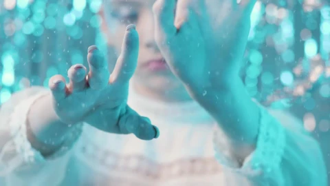 Stock Video Fashion Woman Moving Her Hands Under The Snow Live Wallpaper For PC - Free Live Wallpaper