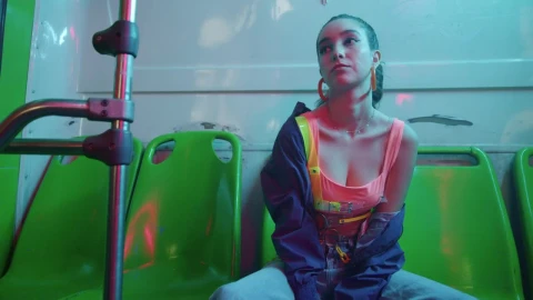 Stock Video Fashion Model Posing On A Bus Live Wallpaper For PC - Free Live Wallpaper