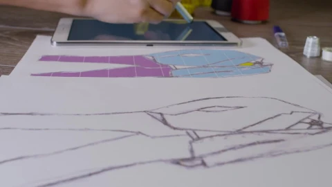Stock Video Fashion Designer Working With A Tablet Live Wallpaper For PC - Free Live Wallpaper