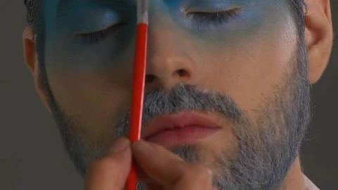 Stock Video Fantasy Makeup To A Bearded Male Model Live Wallpaper For PC - Free Live Wallpaper