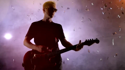 Stock Video Famous Guitarist Playing His Electric Guitar At A Stage Live Wallpaper For PC - Free Live Wallpaper