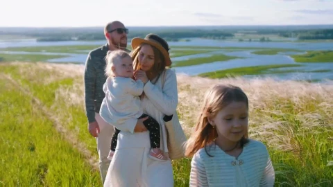 Stock Video Family Walking In A Path In The Meadow Live Wallpaper For PC - Free Live Wallpaper